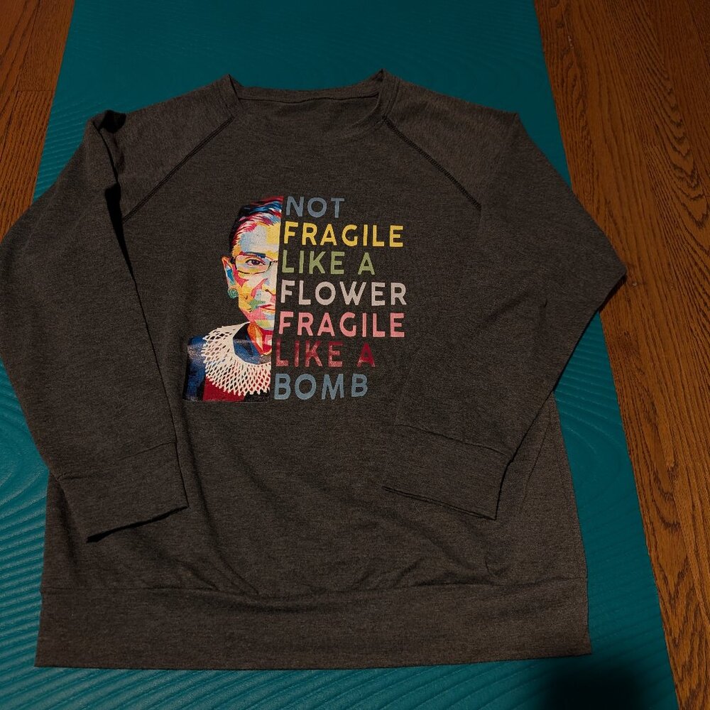 RBG Grey Lightweight Crew Sweatshirt Small